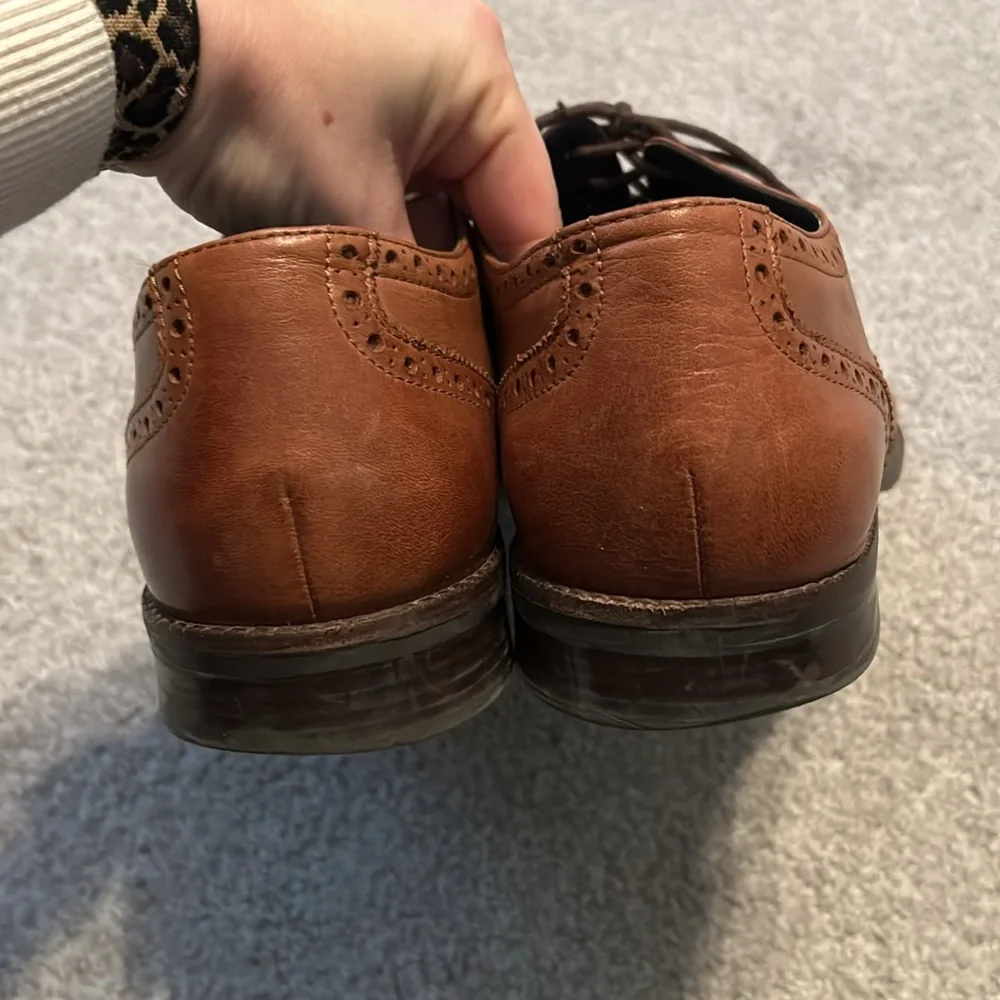 Cole Haan Mens British Tan Leather‎ Wingtip Oxford Dress Shoes C30687 Size 11 M